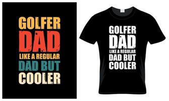 Golfspieler Papa Liebhaber Vaters Tag Jahrgang T-Shirt Design vektor