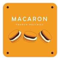 einfach Macaron hausgemacht, Macaron Geschäft und Bäckerei, Gebäck Logo, Abzeichen, Etiketten, Symbole und Zeichen. vektor