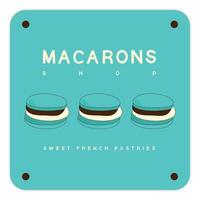 einfach Macaron hausgemacht, Macaron Geschäft und Bäckerei, Gebäck Logo, Abzeichen, Etiketten, Symbole und Zeichen. vektor