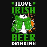 irländsk dricka irländsk flicka irländsk st patrick dag tshirt design vektor