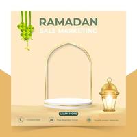 ramadan försäljning bannerannons med podium. redigerbara ramadan-mallar för sociala medier. vektor