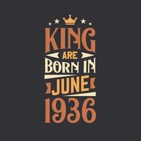 kung är född i juni 1936. född i juni 1936 retro årgång födelsedag vektor