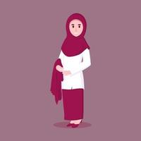 Illustration niedlichen Cartoon Frau Muslim in Hijab. vektor