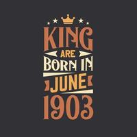kung är född i juni 1903. född i juni 1903 retro årgång födelsedag vektor