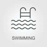 Schwimmen Schwimmbad Leiter Vektor Symbol