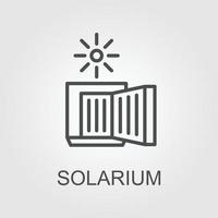 Solarium Gliederung Vektor Symbol. dünn Linie schwarz Solarium Symbol, eben Vektor einfach Element Illustration von editierbar Allgemeines Konzept isoliert Schlaganfall auf Weiß Hintergrund