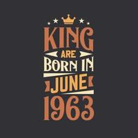 kung är född i juni 1963. född i juni 1963 retro årgång födelsedag vektor