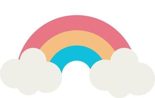 regnbåge med moln tecknad serie stil vektor