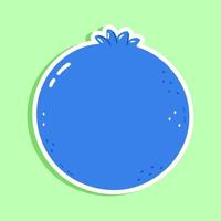 Blaubeere Aufkleber Charakter. Vektor Hand gezeichnet Karikatur kawaii Charakter Illustration Symbol. isoliert auf Grün Hintergrund. Blaubeere Obst Aufkleber Charakter