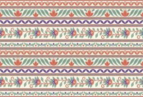 einstellen ethnisch nahtlos Grenzen und Blume Ornament, Motiv zeichnet Arbeiten Illustration Blumen und Ornament Motiv Indien Design Elemente Ausschnitt Muster oder, wiederholen das Blumen- Textur vektor