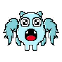 Pixel Kunst süß fliegend Monster- Design Maskottchen kawaii vektor