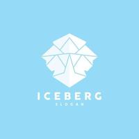 isberg logotyp, antarktisk bergen vektor i is blå Färg, natur design, produkt varumärke illustration mall ikon