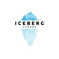 isberg logotyp, antarktisk bergen vektor i is blå Färg, natur design, produkt varumärke illustration mall ikon