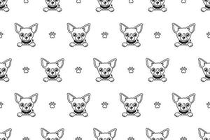 Vektor-Zeichentrickfigur Chihuahua Hund nahtloses Muster vektor