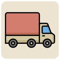 fylld Färg översikt ikon för frakt transport lastbil. vektor