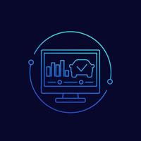bil diagnostik ikon, linjär vektor