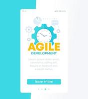 Agile Softwareentwicklung, mobile Vektorvorlage vektor