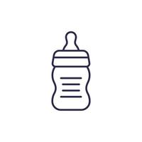 Babyflaschenliniensymbol auf Weiß vektor