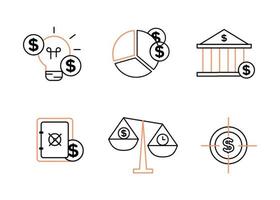 vektor illustration uppsättning av finansiera ikoner