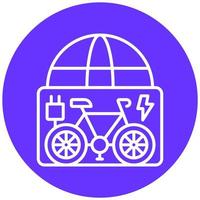 elektrisch Fahrrad Stadt Tour Vektor Symbol Stil