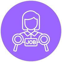 Job Sucher weiblich Vektor Symbol Stil