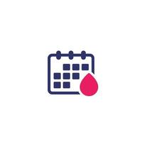 menstruation kalender ikon på vitt vektor