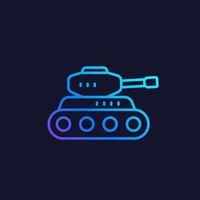 stridsvagn vektor linje ikon