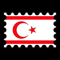 porto stämpel med turkiska republik av nordlig cypern flagga. vektor illustration.