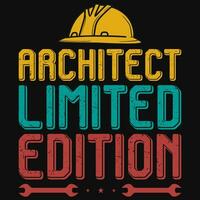 Architekt begrenzt Ausgaben T-Shirt Design vektor