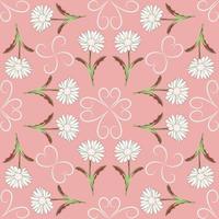 modern nahtlos Blumen- Muster, handgemalt Gänseblümchen auf ein Rosa Hintergrund. ein elegant Vorlage zum modisch Drucke, Drucken, Webseite Design. vektor