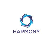 Harmonie Logo ist Konsistenz, Einheit, Allianz, Team, Zusammenarbeit, auf Weiß Hintergrund, Vektor Illustration.