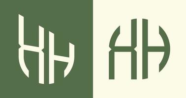 kreativ enkel första brev xh logotyp mönster bunt. vektor