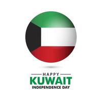 glückliche kuwait Unabhängigkeitstagvektorschablonenentwurfsillustration vektor