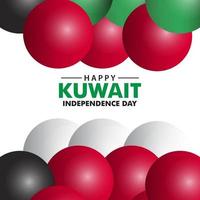 glückliche kuwait Unabhängigkeitstagvektorschablonenentwurfsillustration vektor