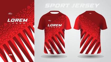 rot Hemd Fußball Fußball Sport Jersey Vorlage Design Attrappe, Lehrmodell, Simulation vektor