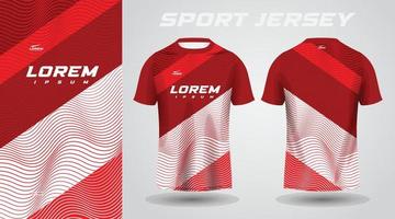 rot Hemd Fußball Fußball Sport Jersey Vorlage Design Attrappe, Lehrmodell, Simulation vektor