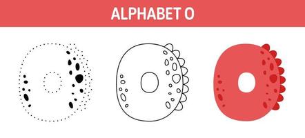 alfabet o spårande och färg kalkylblad för barn vektor