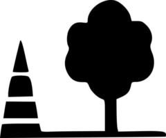 schwarz stupa und Baum Symbol vektor