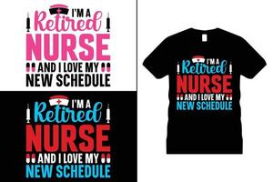 sjuksköterska tshirt design. läkare, sjukhus, typografi, sjuksköterska älskare, sjuksköterska liv, hälsa vektor