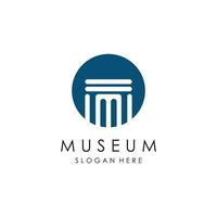 Museum Logo Vorlage mit minimalistisch und modern Konzept vektor