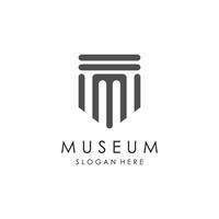 museum logotyp mall med minimalistisk och modern begrepp vektor