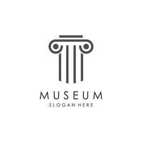 Museum Logo Vorlage mit minimalistisch und modern Konzept vektor