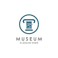 Museum Logo Vorlage mit minimalistisch und modern Konzept vektor