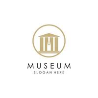 Museum Logo Vorlage mit minimalistisch und modern Konzept vektor