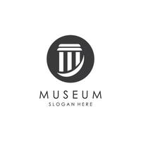 museum logotyp mall med minimalistisk och modern begrepp vektor