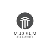 Museum Logo Vorlage mit minimalistisch und modern Konzept vektor