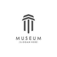 museum logotyp mall med minimalistisk och modern begrepp vektor