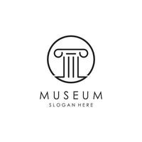 museum logotyp mall med minimalistisk och modern begrepp vektor