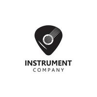 Gitarre Musical Instrument Logo Vorlage mit einfach Form. vektor
