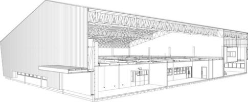 3d illustration av byggnad projekt vektor